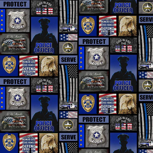 Benartex Fabrics Sykel Military Armed Services Police Department Block