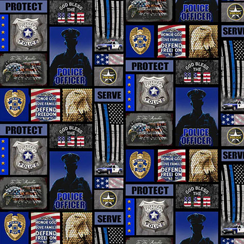 Benartex Fabrics Sykel Military Armed Services Police Department Block