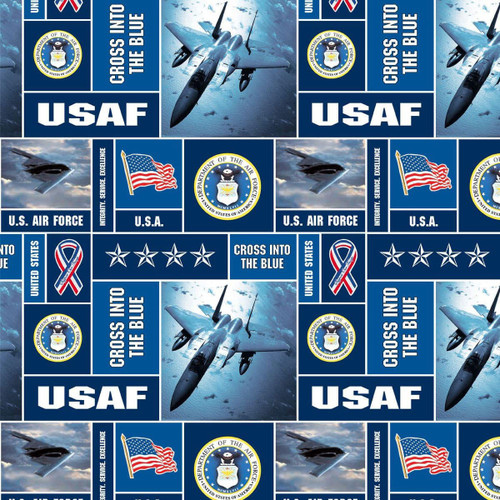 Benartex Fabrics Sykel Military Armed Services Air Force Polar Fleece