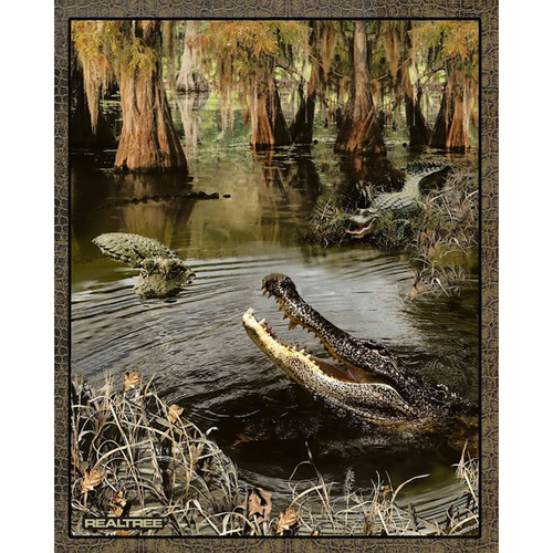 Benartex Fabrics Sykel Realtree Camo Aligator Chomp Panel
