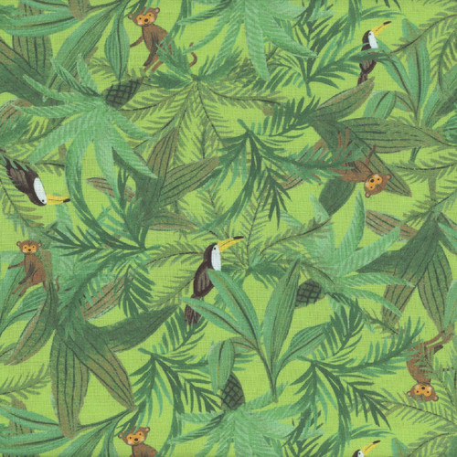 Windham Fabrics Whistler Studios King of the Jungle Bright Leaf Canopy Creatures