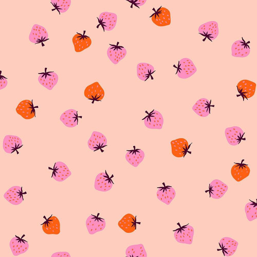 Moda Fabrics Ruby Star Society Strawberry Kimberly Kight Tossed Strawberries Pale Peach