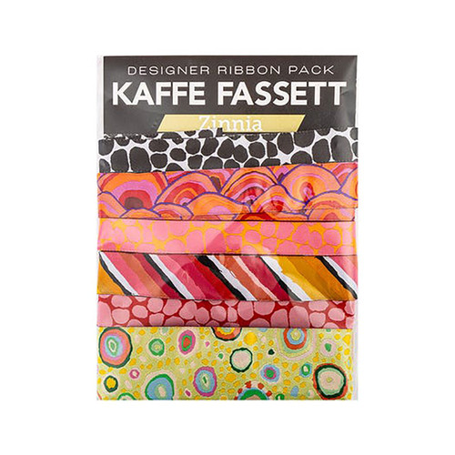 FreeSpirit Fabrics Renaissance Ribbon Kaffe Fassett Designer Ribbon Pack Zinnia Red Orange