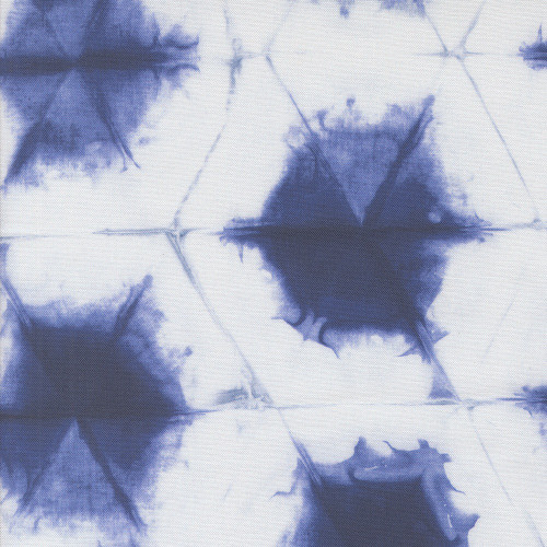Moda Fabrics Winter Chill Debbie Maddy Crystals Geometrics Hexagons Shibori White