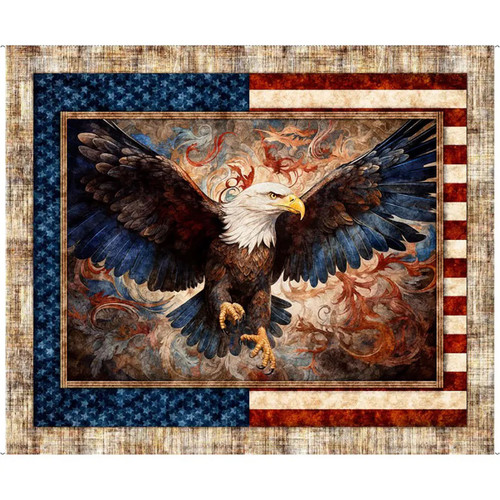 Quilting Treasures Fabrics 1776 by Dan Morris Red White Blue American Eagle Panel