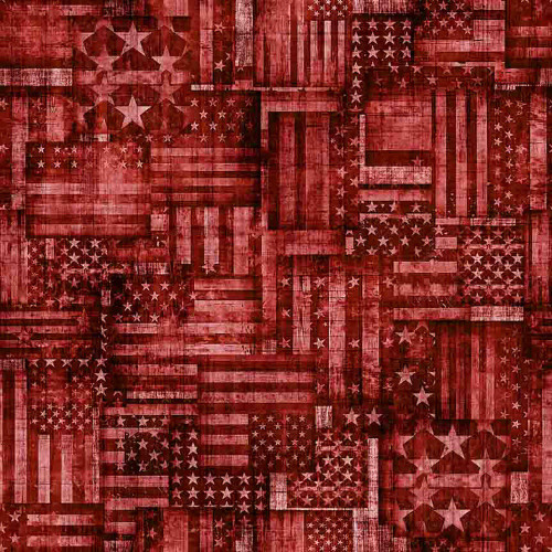 Quilting Treasures Fabrics 1776 by Dan Morris Red Tonal American Flag Patchwork