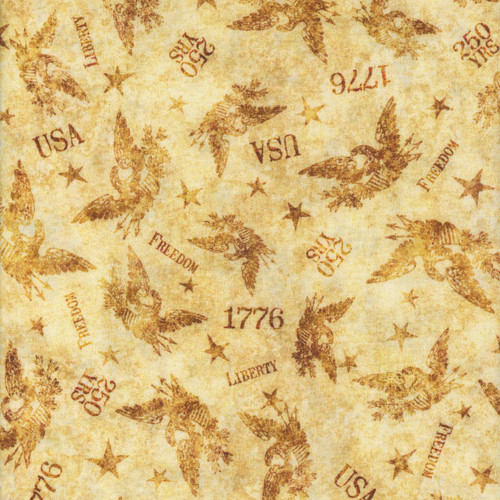Quilting Treasures Fabrics 1776 by Dan Morris Cream Tonal Freedom Eagle