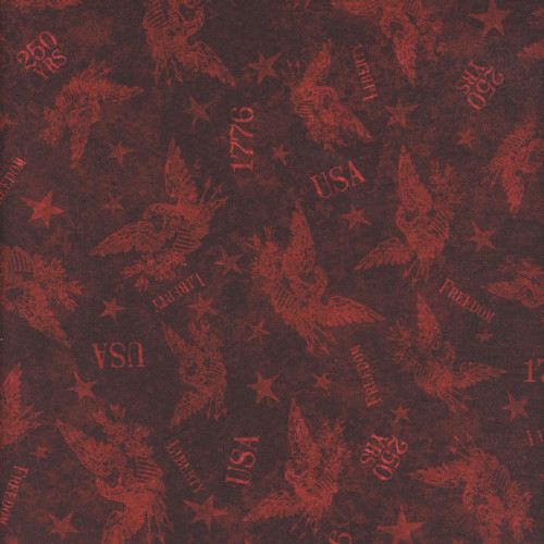 Quilting Treasures Fabrics 1776 by Dan Morris Red Tonal Freedom Eagle