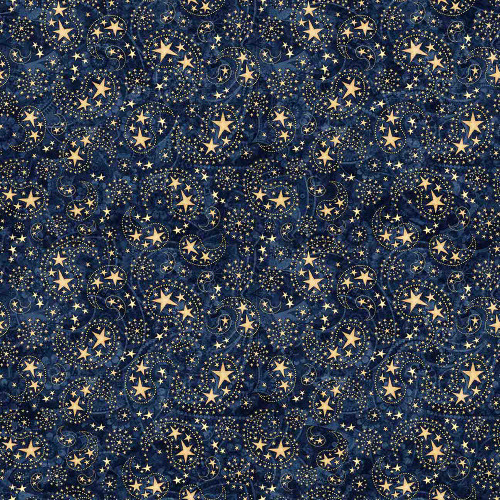 Quilting Treasures Fabrics 1776 by Dan Morris Navy Blue Paisley Stars