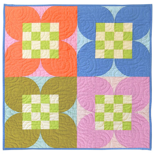 Windham Fabrics Ruby + Bee Solids Checkered Flower Quilt Kit Starter Kit by Tara Faughnan