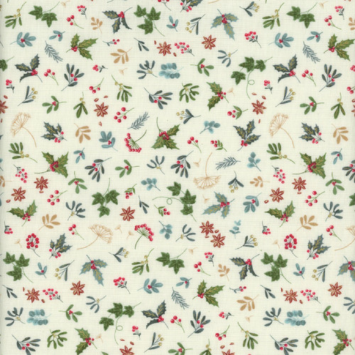 Andover Fabrics Good Tidings by Makower UK Cream Holly Sprig
