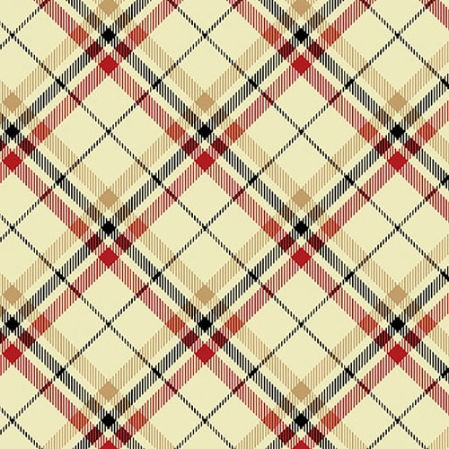 Benartex Fabrics 108 Inch Wide Quilt Backs Cream Red Green Tartan Plaid