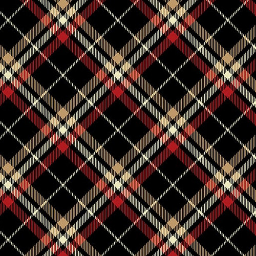 Benartex Fabrics 108 Inch Wide Quilt Backs Black Red Green Tartan Plaid