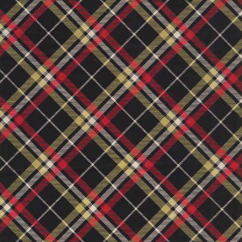 Benartex Fabrics 108 Inch Wide Quilt Backs Black Red Green Tartan Plaid