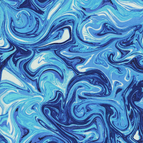 Henry Glass Fabrics Blueprints Deep Blue Marble Texture