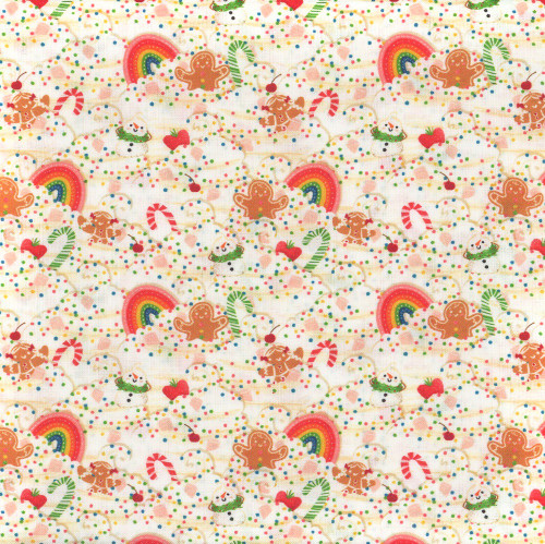 3 Wishes Fabrics Holidazzle Emiko Gingerbread Cookies String of Lights