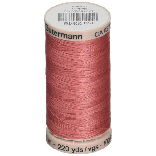 Gutermann Thread 40 Wt Cotton Quilting 2346 Strawberry Pink Red.  220 yards per spool, sold individually.