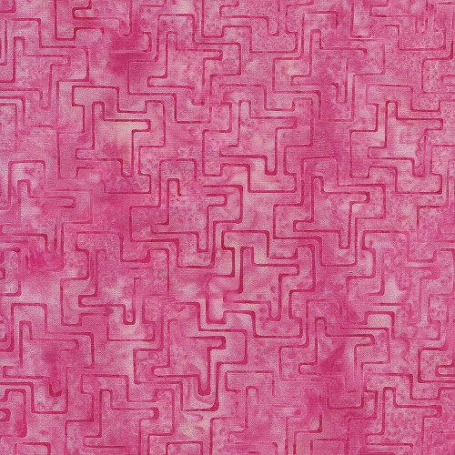 Lumin Fabrics Island Batik Jabberwocky Jabber Maze Pink Camelia