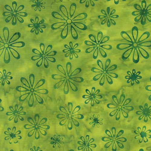 Lumin Fabrics Island Batik Merry Moments Seasonal Floral Green Pistachio