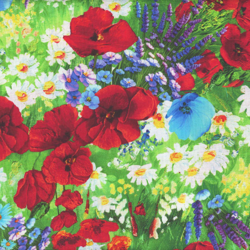 Timeless Treasures Fabrics Forest Bloom Multi Painted Meadow Floral
