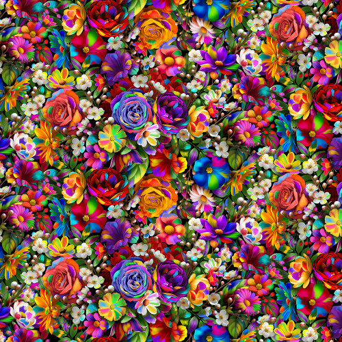 Timeless Treasures Fabrics Stroke of Genius Multi Packed Multi Floral