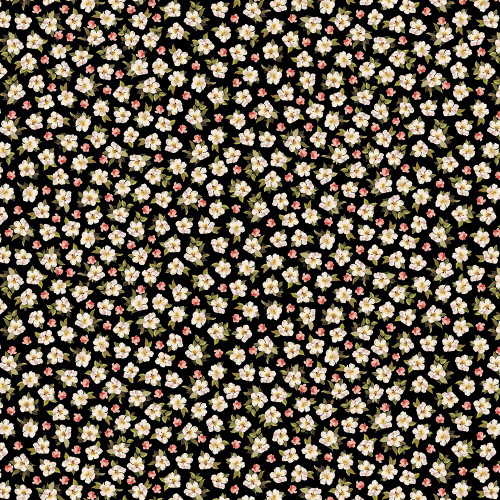 Timeless Treasures Fabrics Stroke of Genius Black Tossed Small Flowers