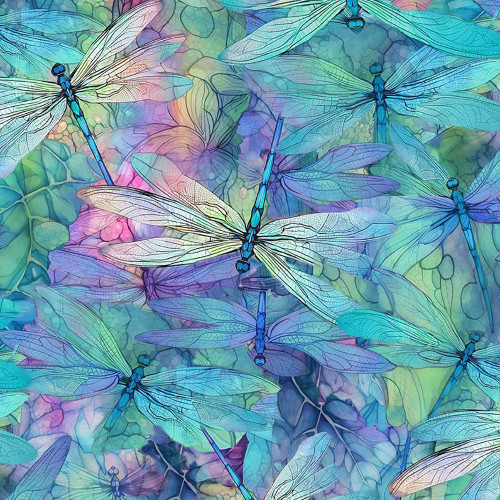 Timeless Treasures Fabrics Dragonfly Illusion Dream Packed Dragonflies