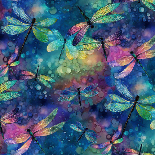 Timeless Treasures Fabrics Dragonfly Illusion Fantasy Dragonfly Dream