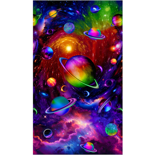 Timeless Treasures Fabrics Galaxy Multi Galaxy Panel 24 X 44