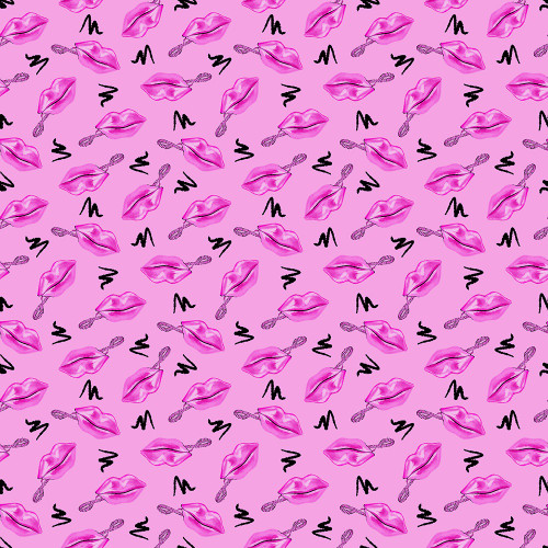 Dear Stella Fabrics Mix Tape Pink Miss Lippy