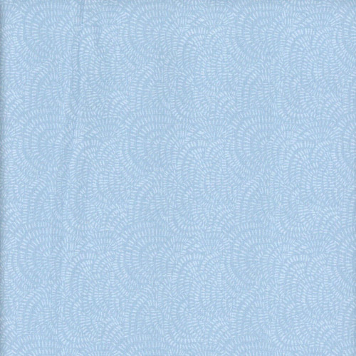 Dear Stella Fabrics Crimp by Rae Ritchey Marina Crimp, light blue fabric with intricate white circular pattern.