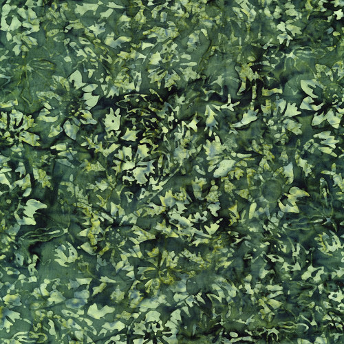 Timeless Treasures Fabrics Tonga Batiks Valley Blossom Kale Harvest Floral