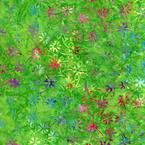 Timeless Treasures Fabrics Tonga Batiks Happy Clover Floating Flowers