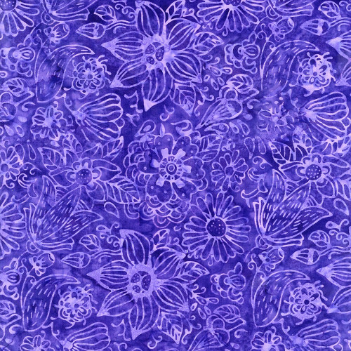 Timeless Treasures Fabrics Tonga Batiks Happy Violet Spring Floral