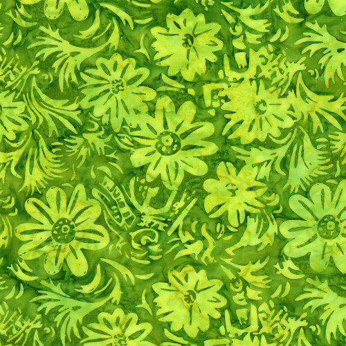 Timeless Treasures Fabrics Tonga Batiks Valley Blossom Sprout Spring Floral