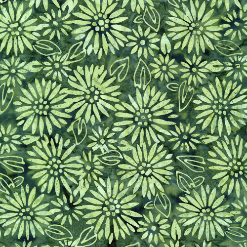 Timeless Treasures Fabrics Tonga Batiks Valley Blossom Vine Daisy Block