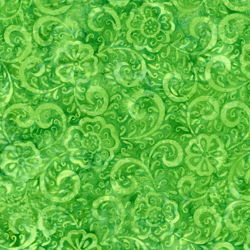 Timeless Treasures Fabrics Tonga Batiks Valley Blossom Fern Fiesta Flower