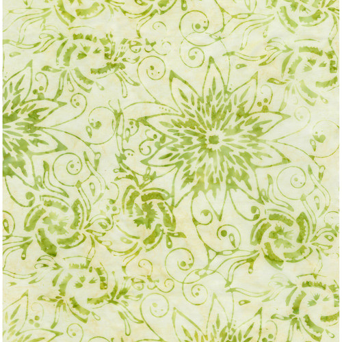 Timeless Treasures Fabrics Tonga Batiks Wallflowers Celery Midnight Florals