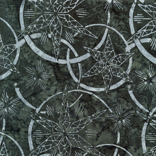 Timeless Treasures Fabrics Tonga Batiks Valley Blossom Iron Sonic Star & Rings