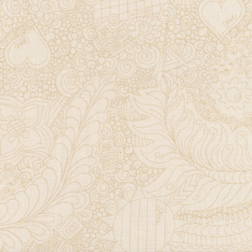 Timeless Treasures Fabrics 108 Inch Wide Quilt Back Cream Doodle Floral