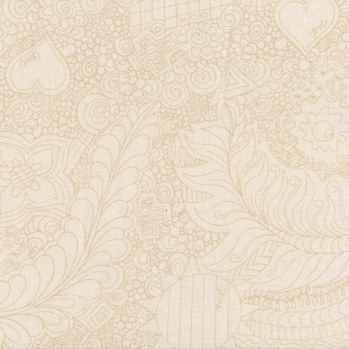 Timeless Treasures Fabrics 108 Inch Wide Quilt Back Cream Doodle Floral