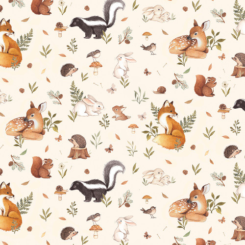 Dear Stella Fabrics 108 Inch Wide Quilt Back Cream Friends
