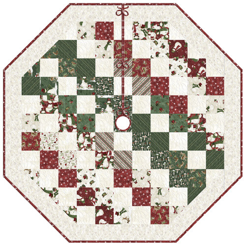 Wilmington Prints Woodland Snowmen Christmas Tree Skirt Quilt Kit