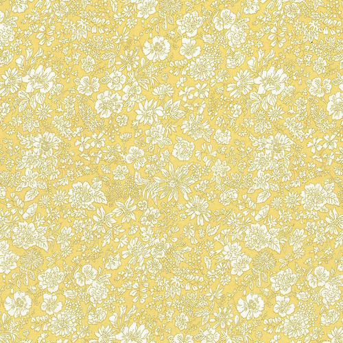 Riley Blake Liberty Fabrics Lasenby Cotton Emily Belle Sunshine Yellow Packed Flower Toile