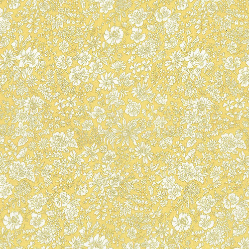 Riley Blake Liberty Fabrics Lasenby Cotton Emily Belle Sunshine Yellow Packed Flower Toile