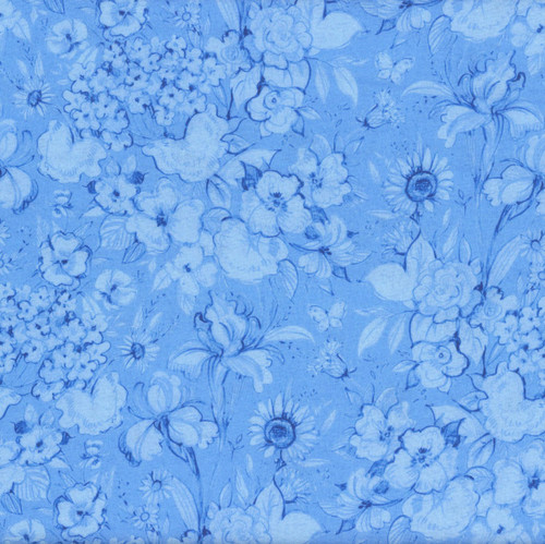 Lumin Fabrics White Owl Amalfi Coast Susan Winget Blue Cream Flower Garden Sunflowers Iris