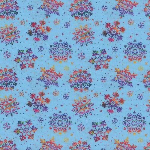 Blank Quilting Fabrics Frostykins Ray Heere Lt. Blue Snowflakes
