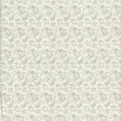 Blank Quilting Fabrics Parisian Snippets Frank Garcia Lt. Blue Bunnies, light blue fabric with a pattern of small bunnies and floral motifs.