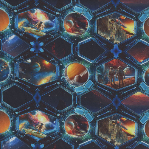 Blank Quilting Fabric Space Cadet Francesco Moretti Teal Viewport