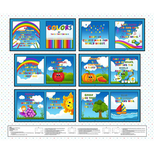 Blank Quilting Fabric Story Time Tango Twist Designs Blue Book